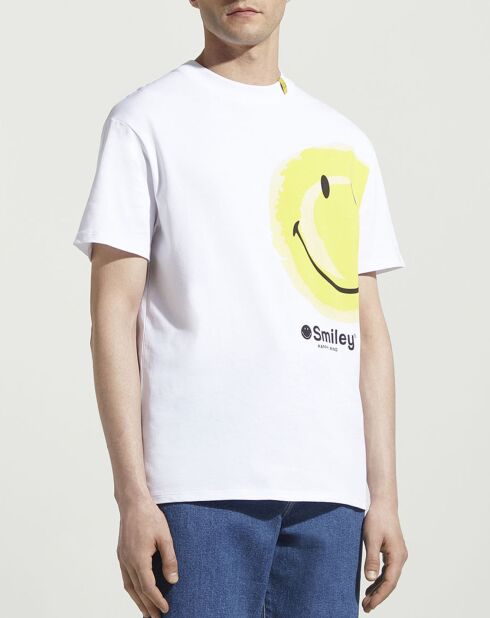 T-Shirt en Coton Bio Bloose s mc smiley blanc